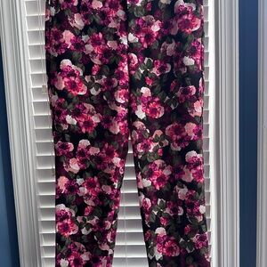 Banana Republic Pink and Green Straight Leg Pants